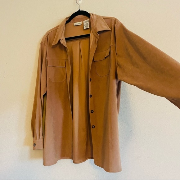 White Stag woman long sleeve button down top size L thick layering blouse casual - Picture 5 of 10